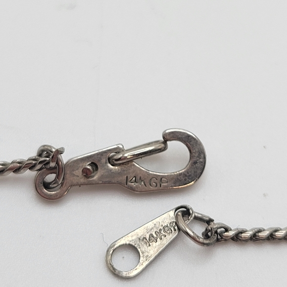 Vintage Coil Wired Ball Silver-tone 14K GP Opera Necklace - Picture 8 of 8